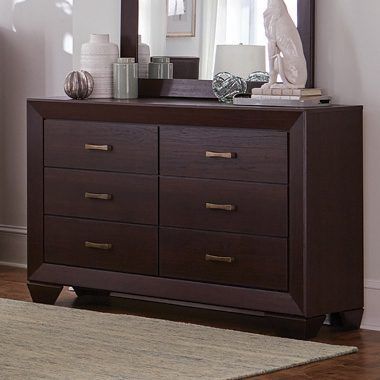 Kauffman Six Drawer Dresser Dark Cocoa — Medford, OR — Beds For Less