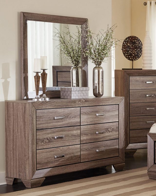 Kauffman Six Drawer Dresser Washed Taupe — Medford, OR — Beds For Less