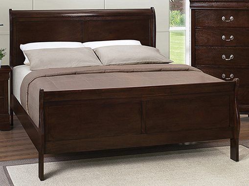 King Sleigh Headboard Cappuccino — Medford, OR — Beds For Less