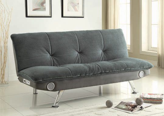 Upholstered Sofa Bed Bluetooth Speakers Grey — Medford, OR — Beds For Less