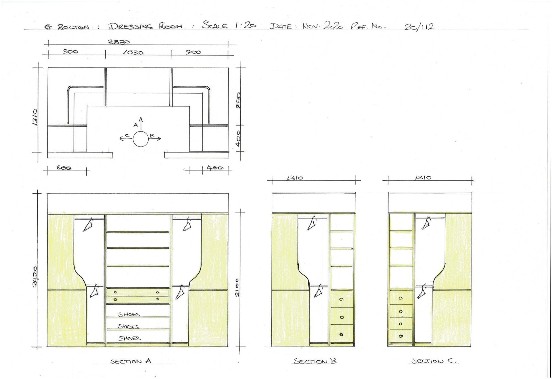 dressing room drawings
dressing room design