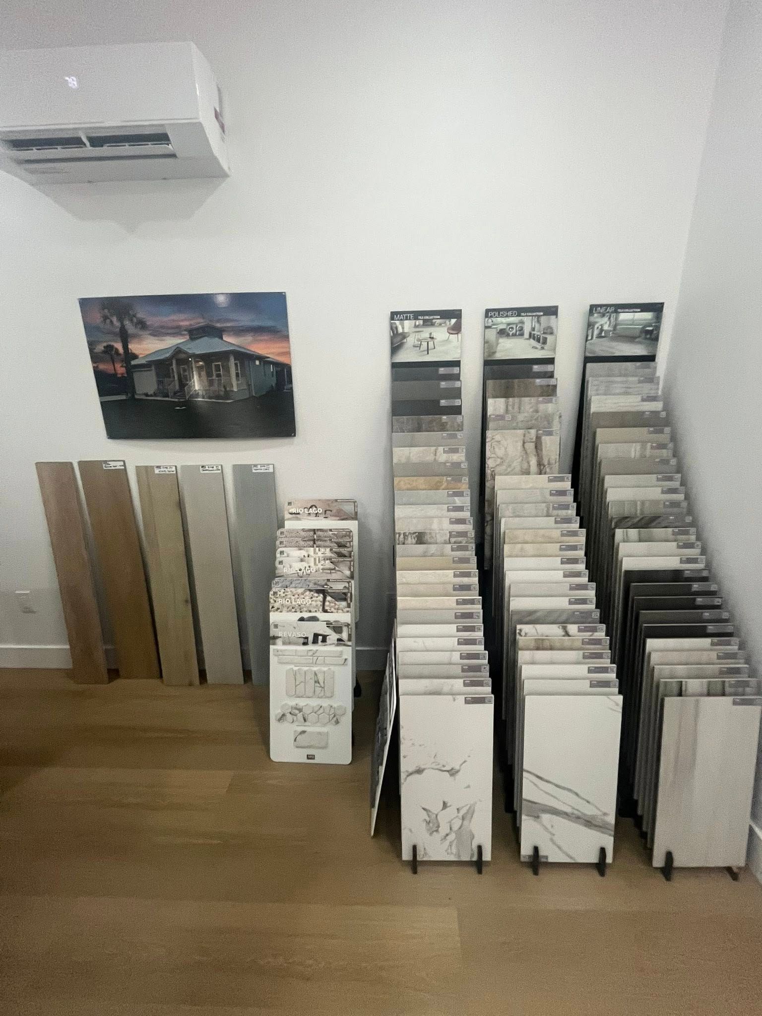 LTD Contracting design studio — tile and flooring samples