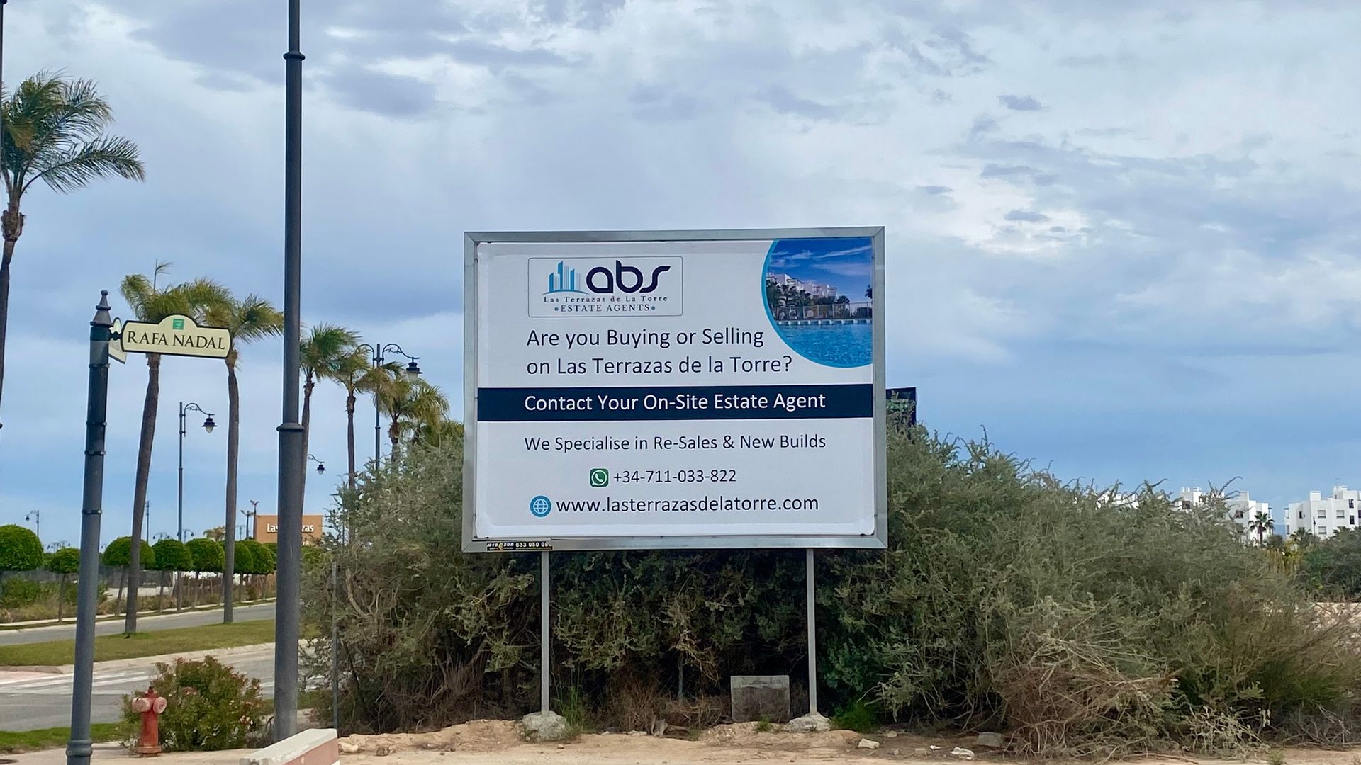 A large billboard with the word abs on it