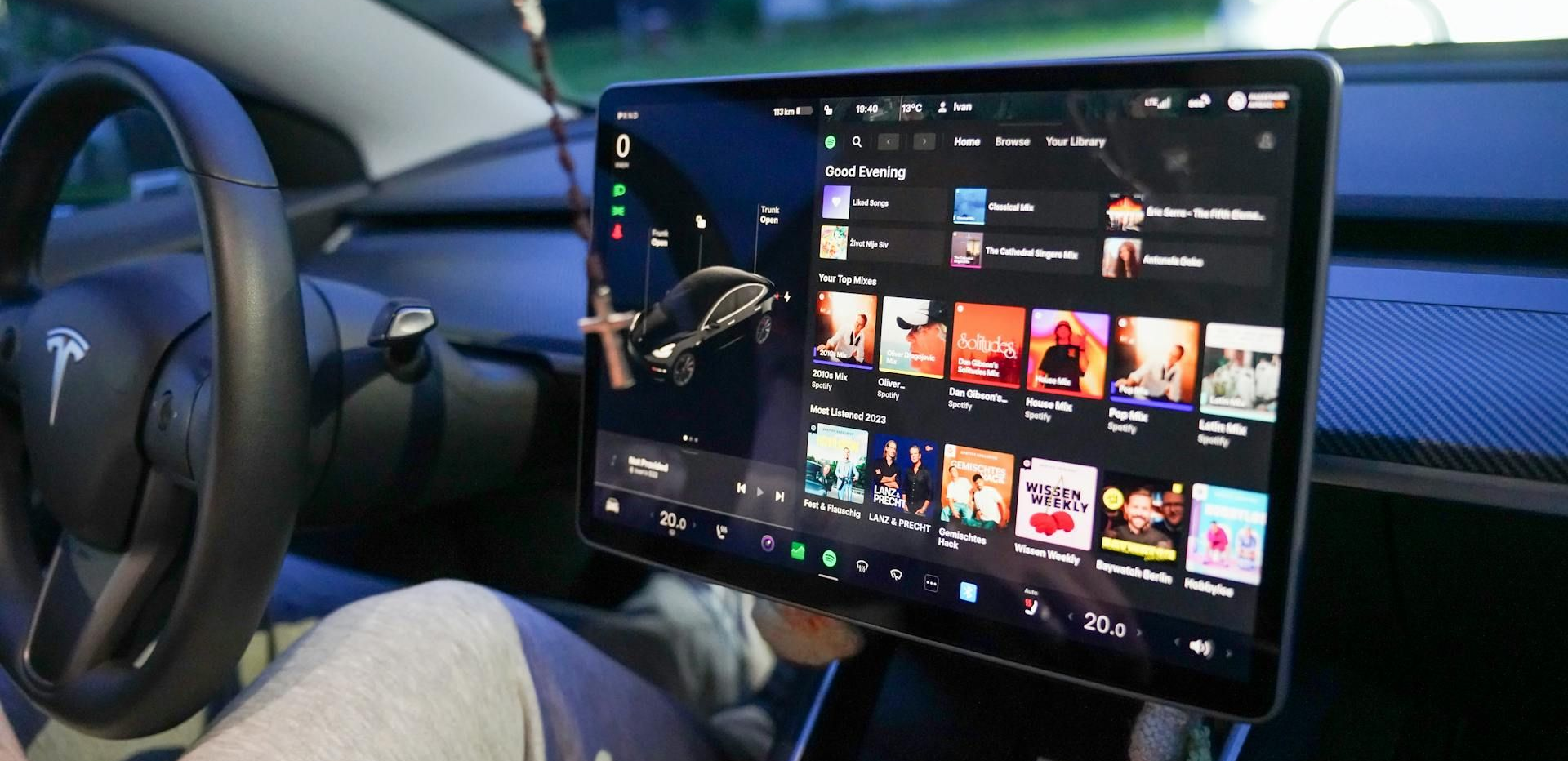 GPS navigation system inside a modern car dashboard