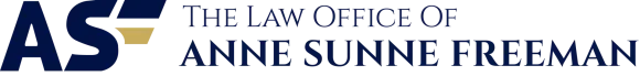 Law Office of Anne Sunne Freeman logo in blue and gold text with stylized “AS” initials
