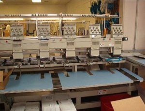 Embroidery machine at work