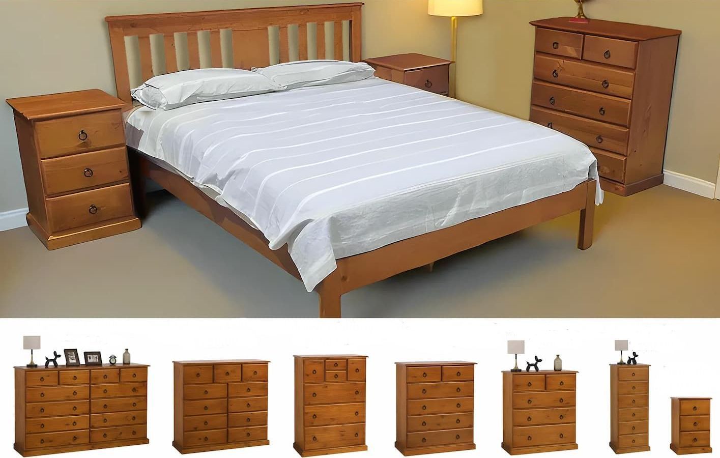 A Bedroom Set With a Bed Dresser and Nightstand — Bryants Beds and Mattresses In Lismore, NSW