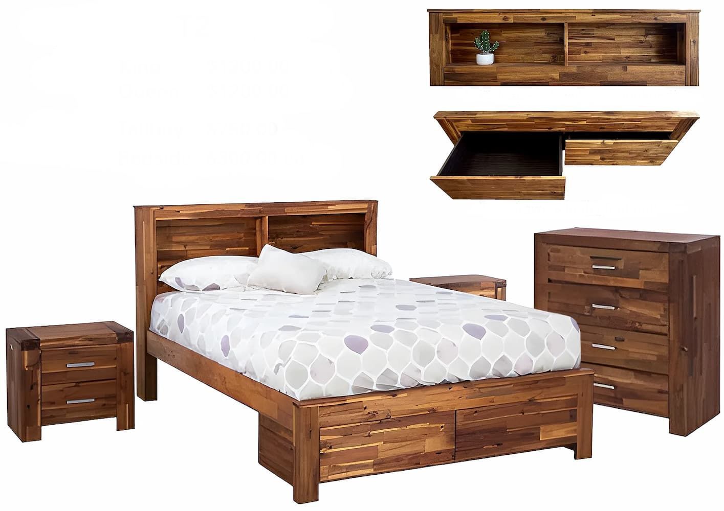 A Bedroom Set With a Bed, Dresser, Nightstands and a King Size Bed — Bryants Beds and Mattresses In Lismore, NSW