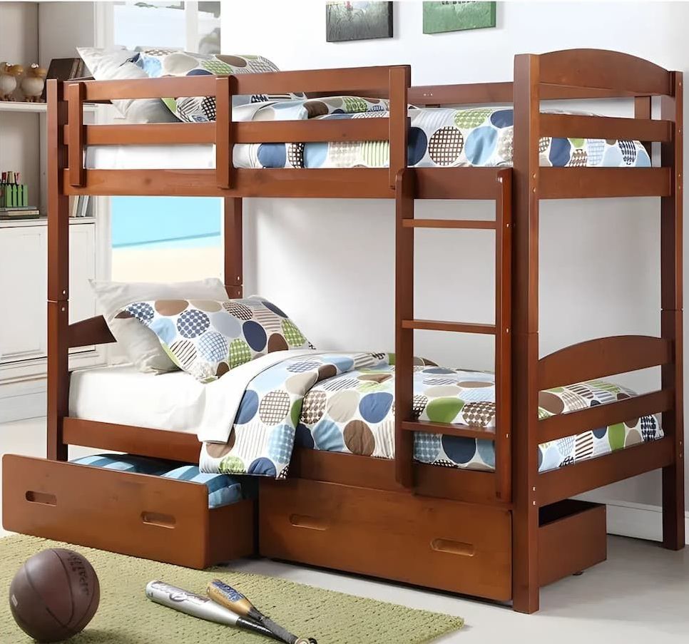 A Bunk Bed is Available in Antique Oak White and Grey — Bryants Beds and Mattresses In Lismore, NSW