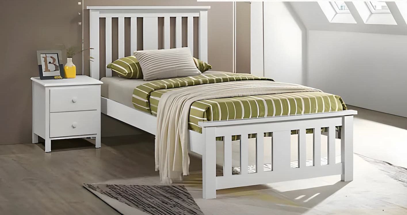 A Picture of a Bedroom With a Bed and a Nightstand — Bryants Beds and Mattresses In Lismore, NSW