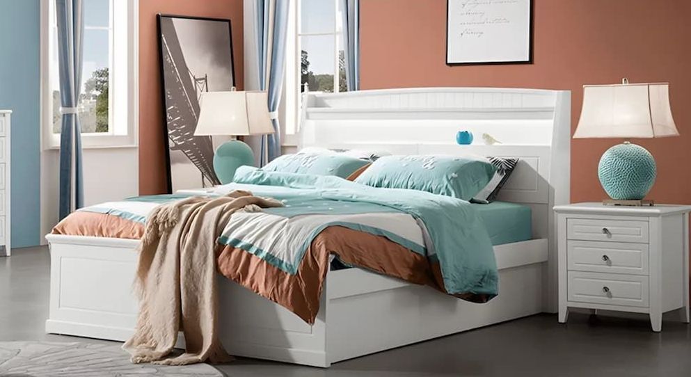 A Bedroom Set With a Bed , Dresser , Mirror and Nightstand — Bryants Beds and Mattresses In Lismore, NSW