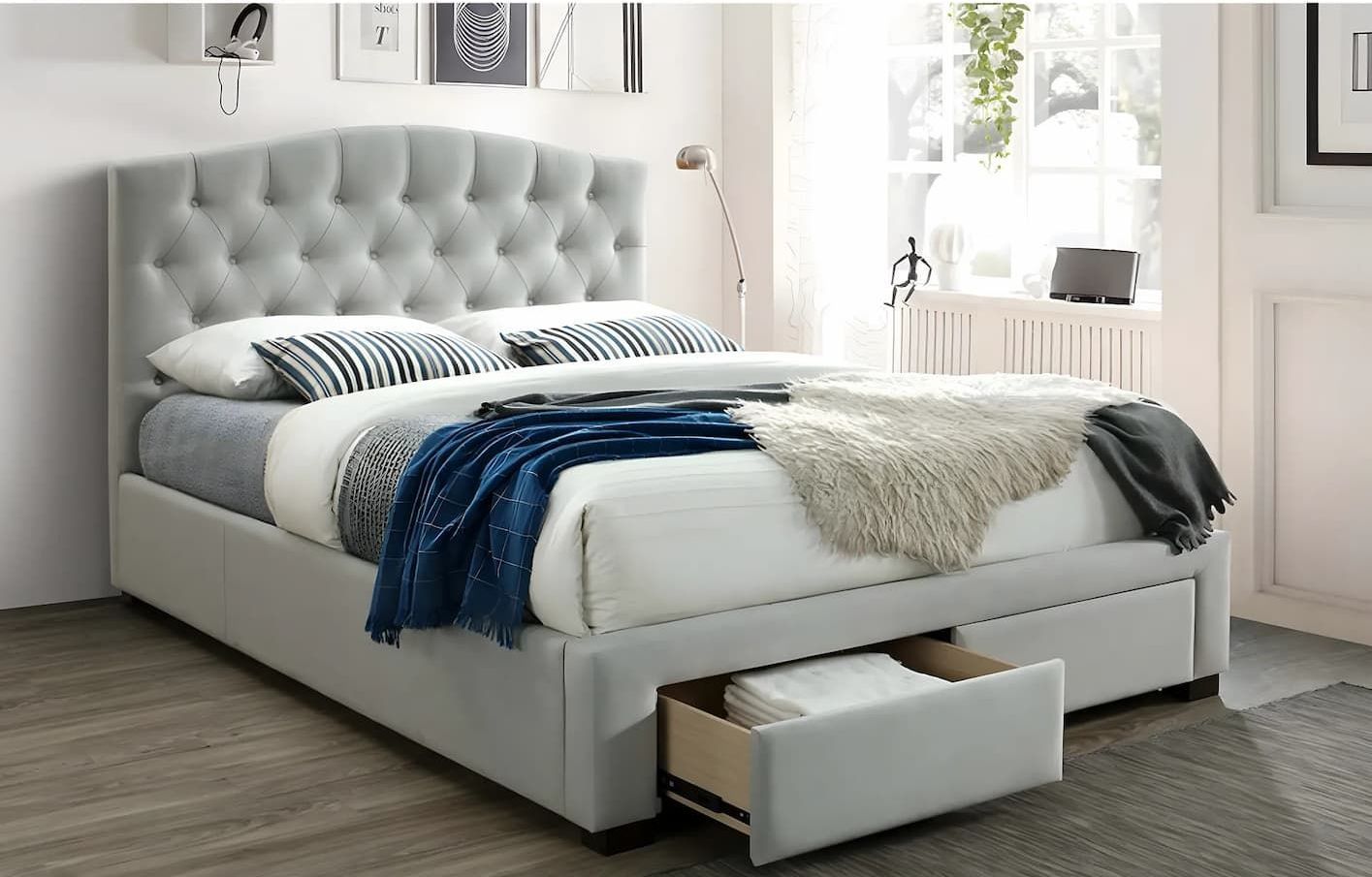 A Bed With a Drawer Underneath It in a Bedroom — Bryants Beds and Mattresses In Lismore, NSW