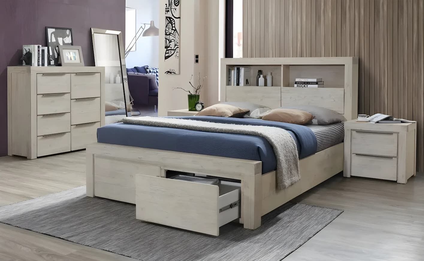 A Bedroom With a Bed Dresser and Nightstand for Sale — Bryants Beds and Mattresses In Lismore, NSW