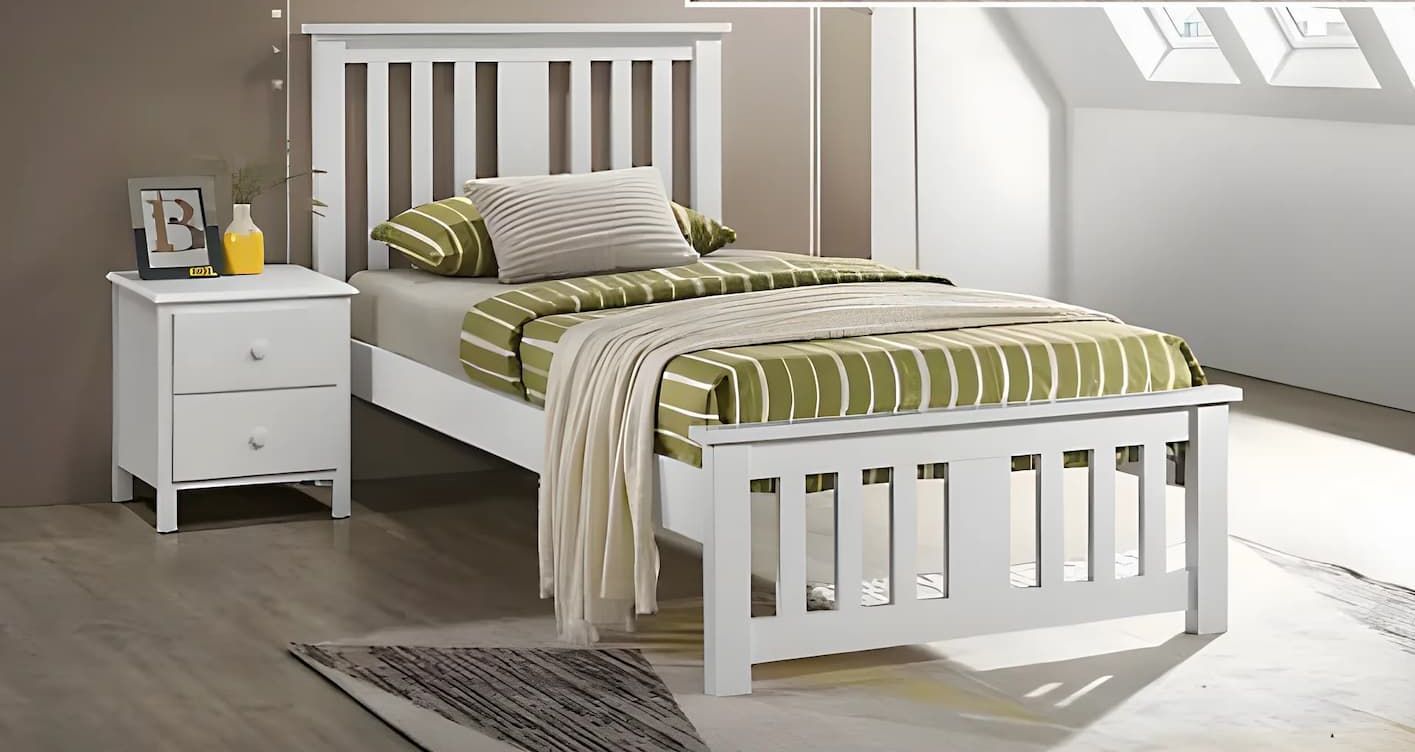 A Picture of a Bedroom With a Bed and a Nightstand — Bryants Beds and Mattresses In Lismore, NSW
