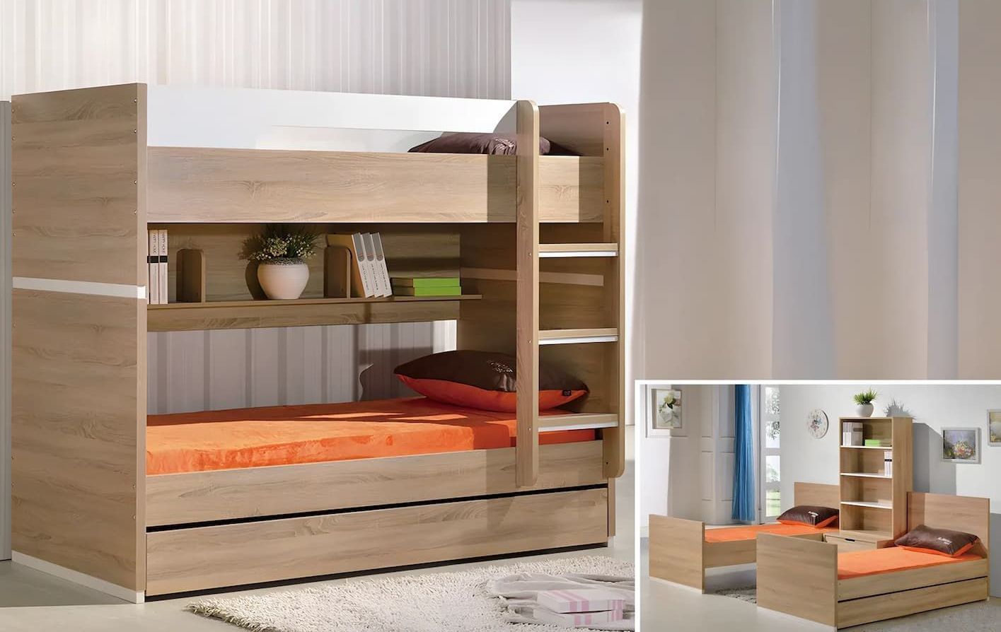A Bunk Bed That Includes the Trundle Can Be Separated Into Two Beds — Bryants Beds and Mattresses In Lismore, NSW