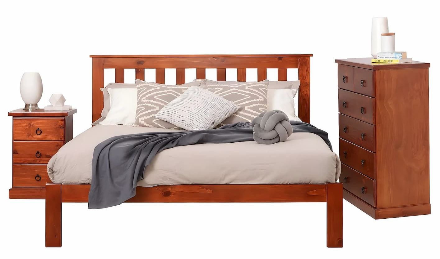 A Picture of a Bed With a Dresser and Nightstand — Bryants Beds and Mattresses In Lismore, NSW