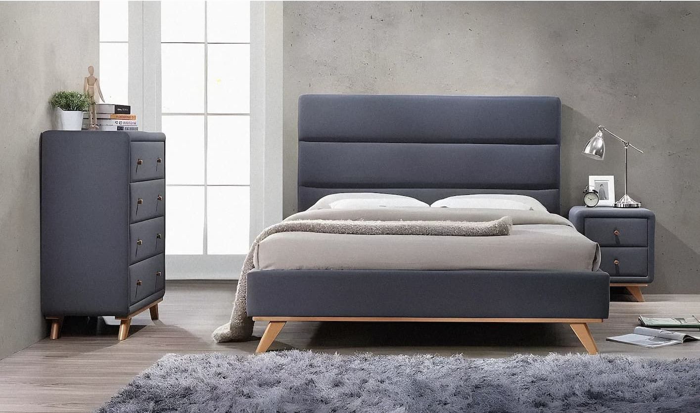 A Bedroom With a Bed, Dresser, Nightstand and Rug — Bryants Beds and Mattresses In Lismore, NSW
