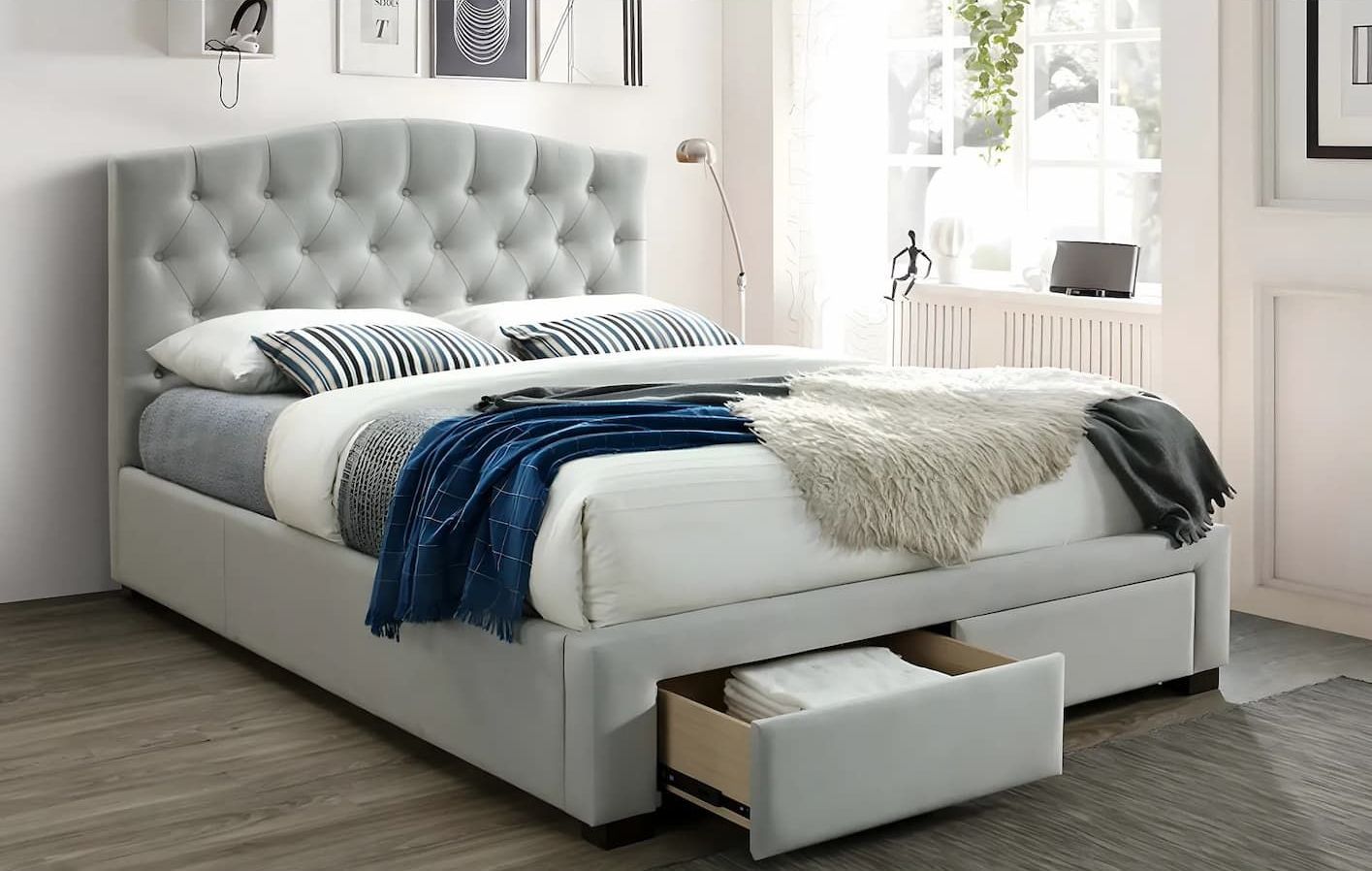 A Bed With a Drawer Underneath It in a Bedroom — Bryants Beds and Mattresses In Lismore, NSW