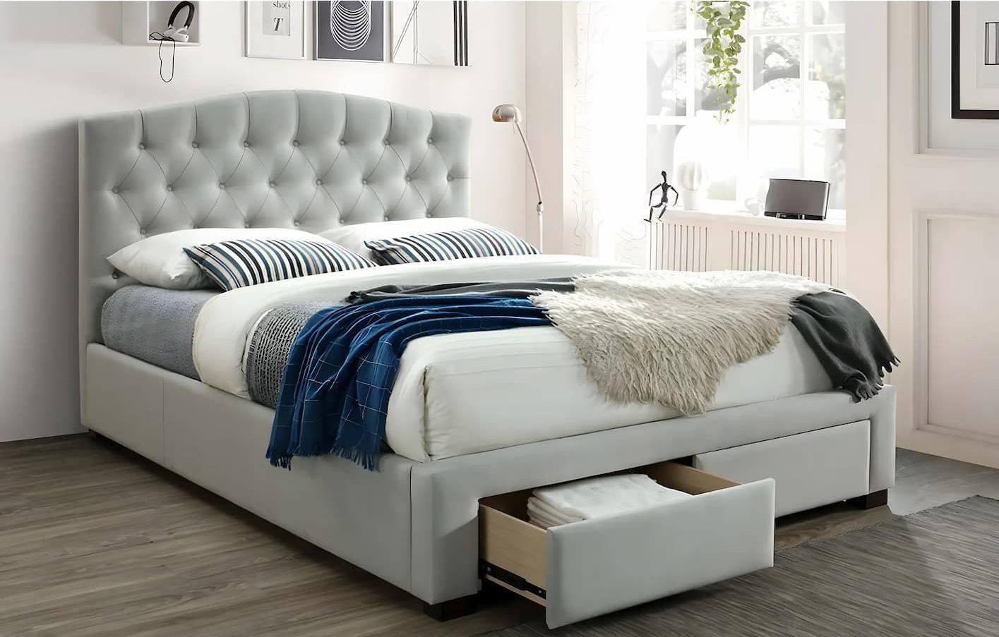 A Bed With a Drawer Underneath It in a Bedroom — Bryants Beds and Mattresses In Lismore, NSW