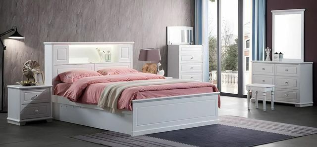 A Bedroom Set With a Bed Dresser and Mirror — Bryants Beds and Mattresses In Lismore, NSW