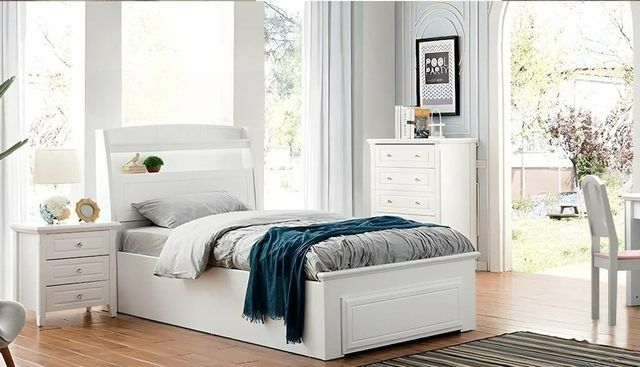 A Bedroom With a Bed, Desk, Nightstand and Dresser — Bryants Beds and Mattresses In Lismore, NSW
