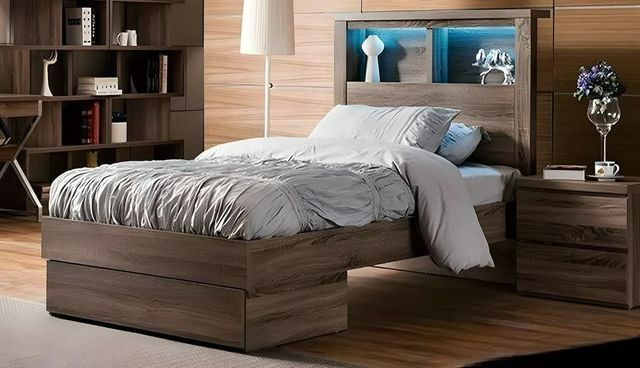 A Bedroom With a Bed and a Nightstand — Bryants Beds and Mattresses In Lismore, NSW