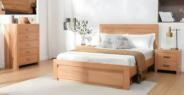 A Bedroom Set With a Bed , Dresser , Mirror and Nightstand — Bryants Beds and Mattresses In Lismore, NSW