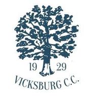 Logo of Vicksburg Country Club: a blue silhouette of a large tree, with 