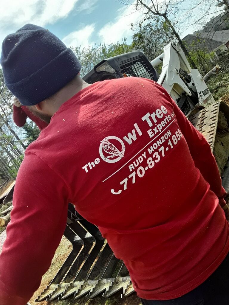 Man in red shirt with 