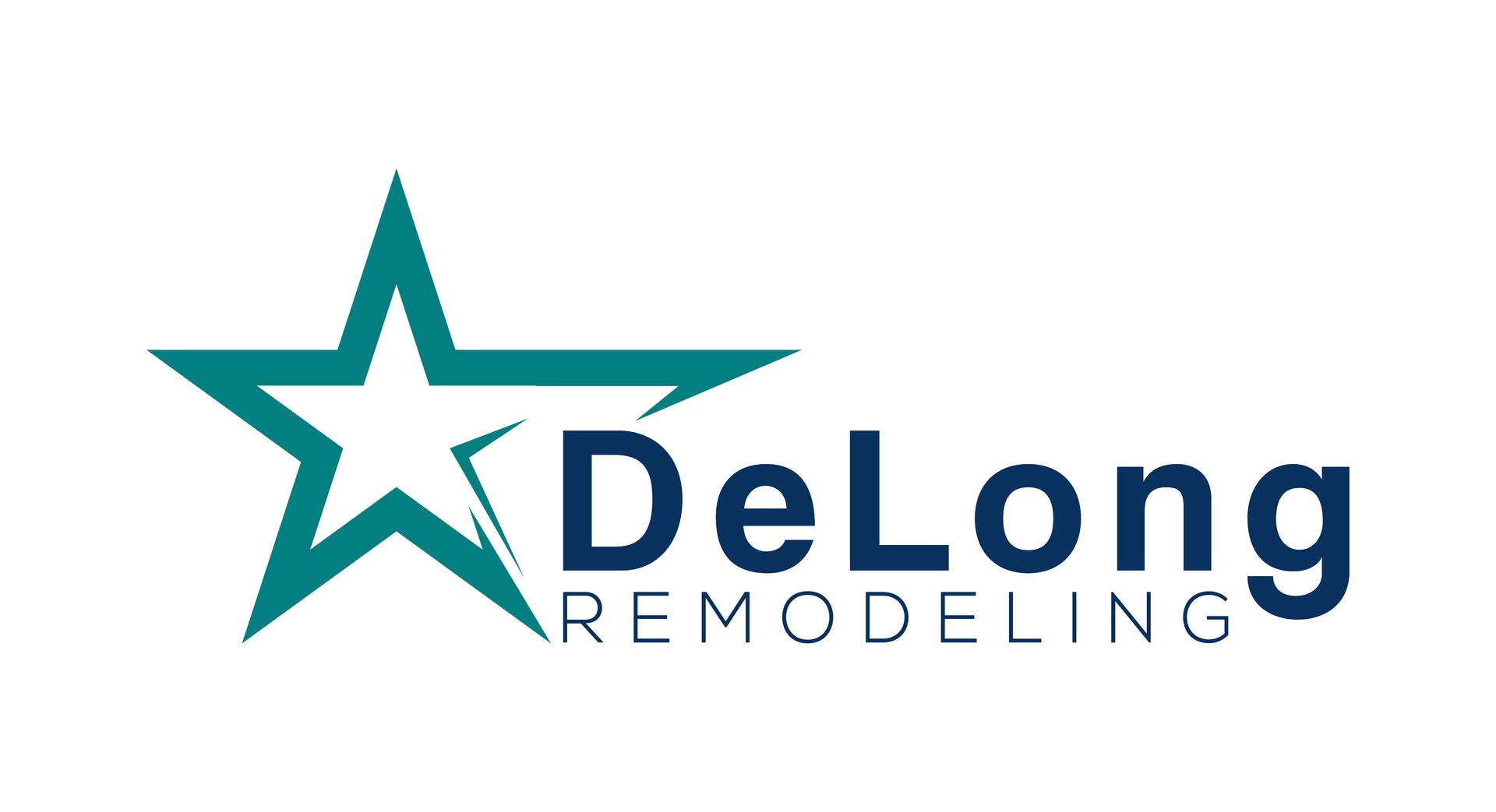 The logo for delong remodeling has a star on it.