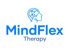 MindFlexTherapy Logo: Blue Silhouette of Brain with Neurons