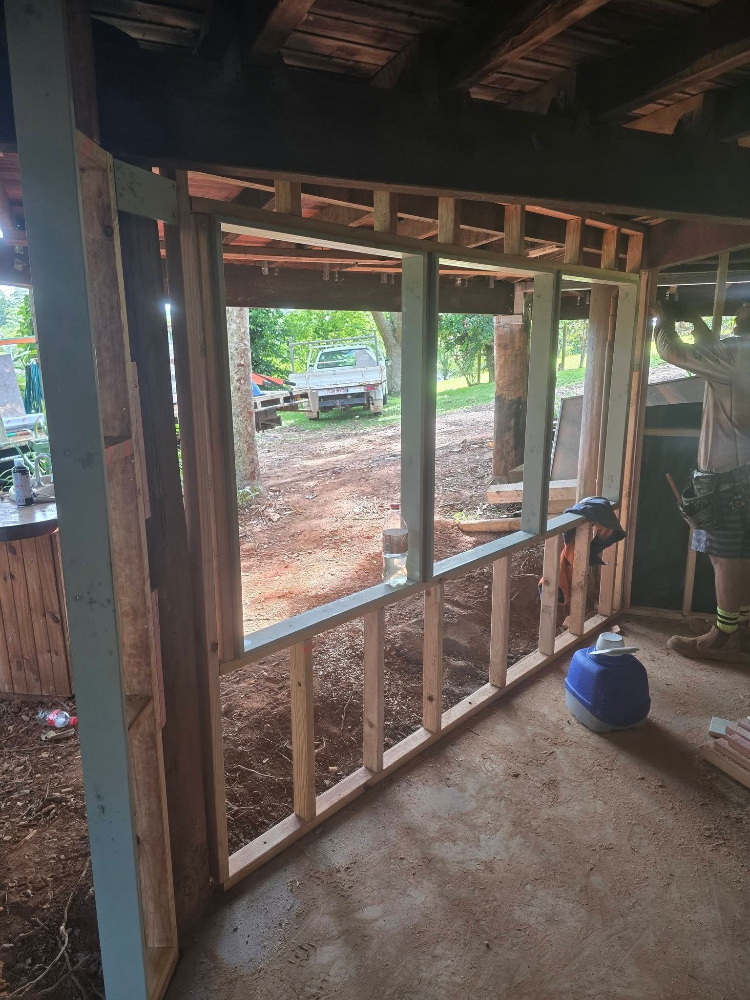 Wooden Wall Framing With a Window Opening — Sun Co Concrete And Construction in Dimbulah, QLD