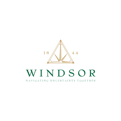 A logo for windsor is shown on a white background