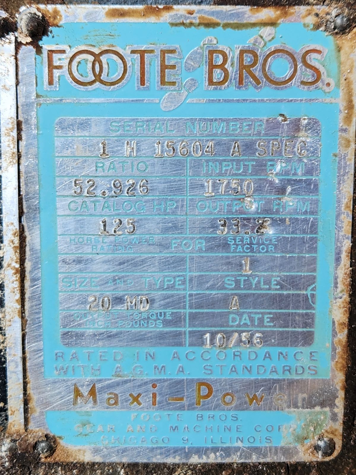 A close up of a rusty metal sign that says foote bros