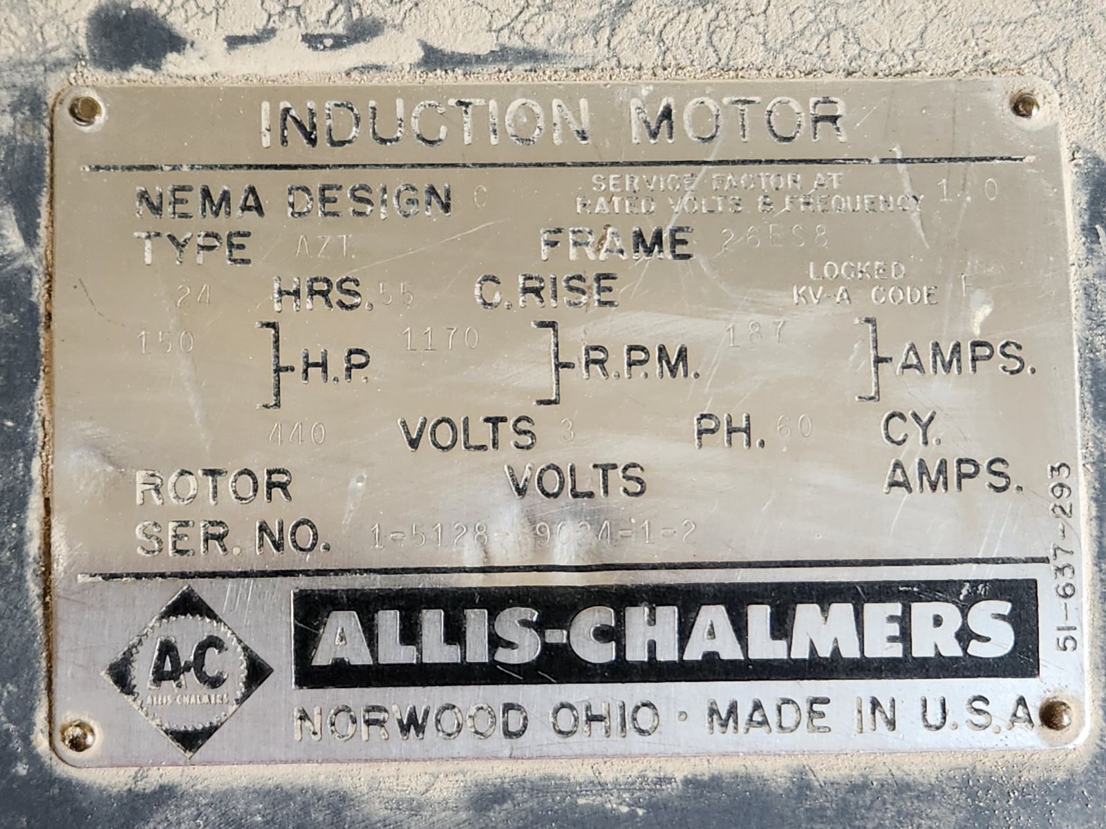 A label for an induction motor made in the usa