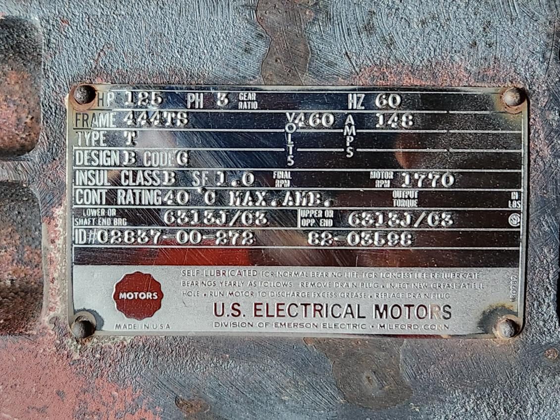 A close up of a u.s. electrical motor 's label