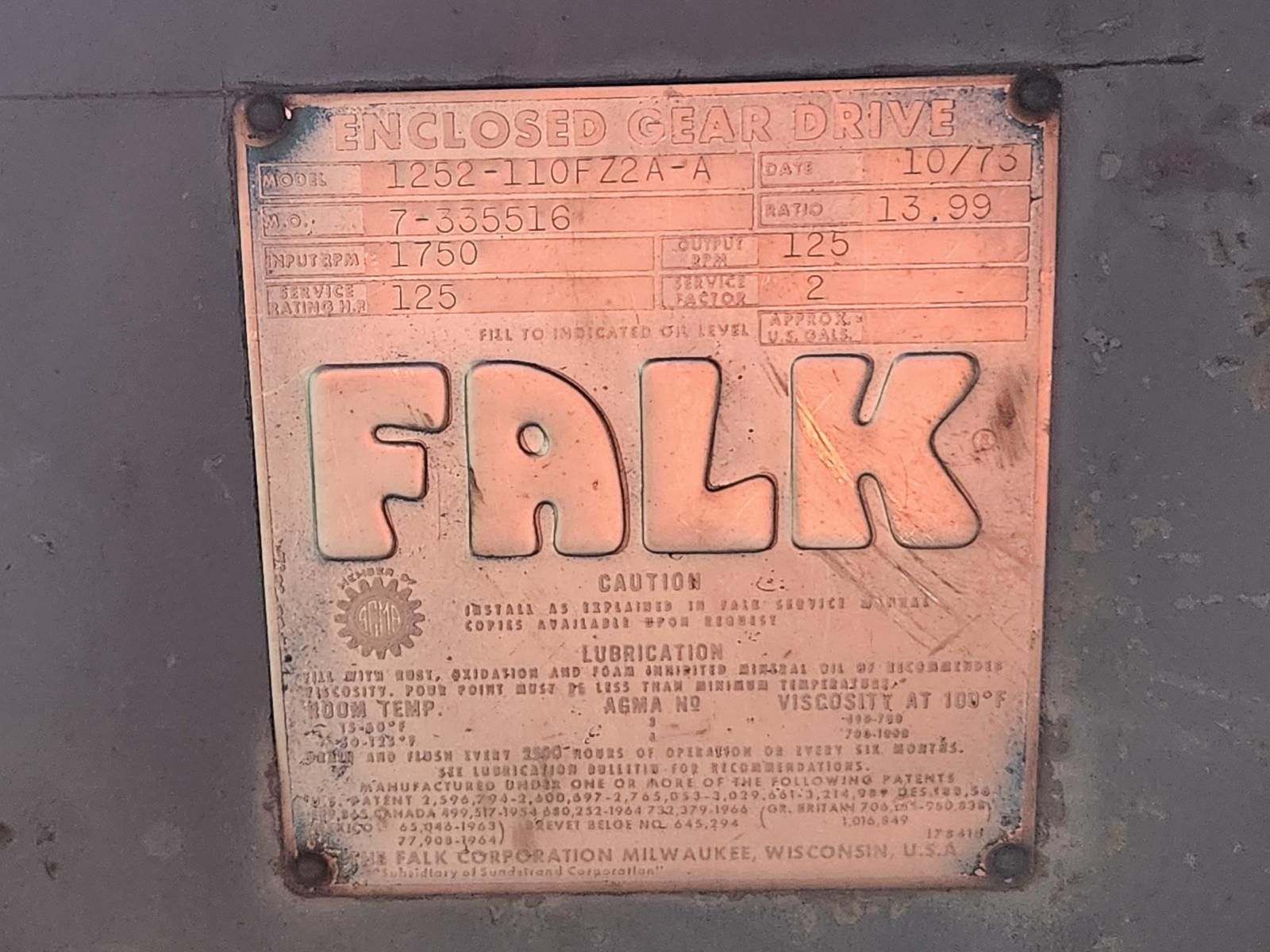A close up of a label that says falk on it