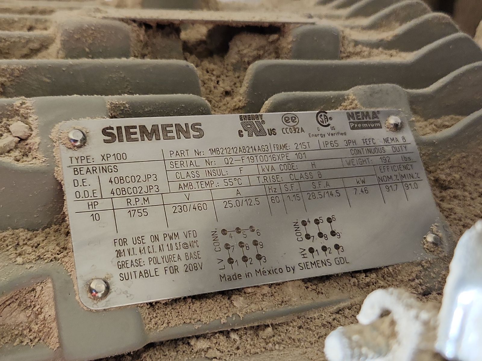 A close up of a siemens label on a machine