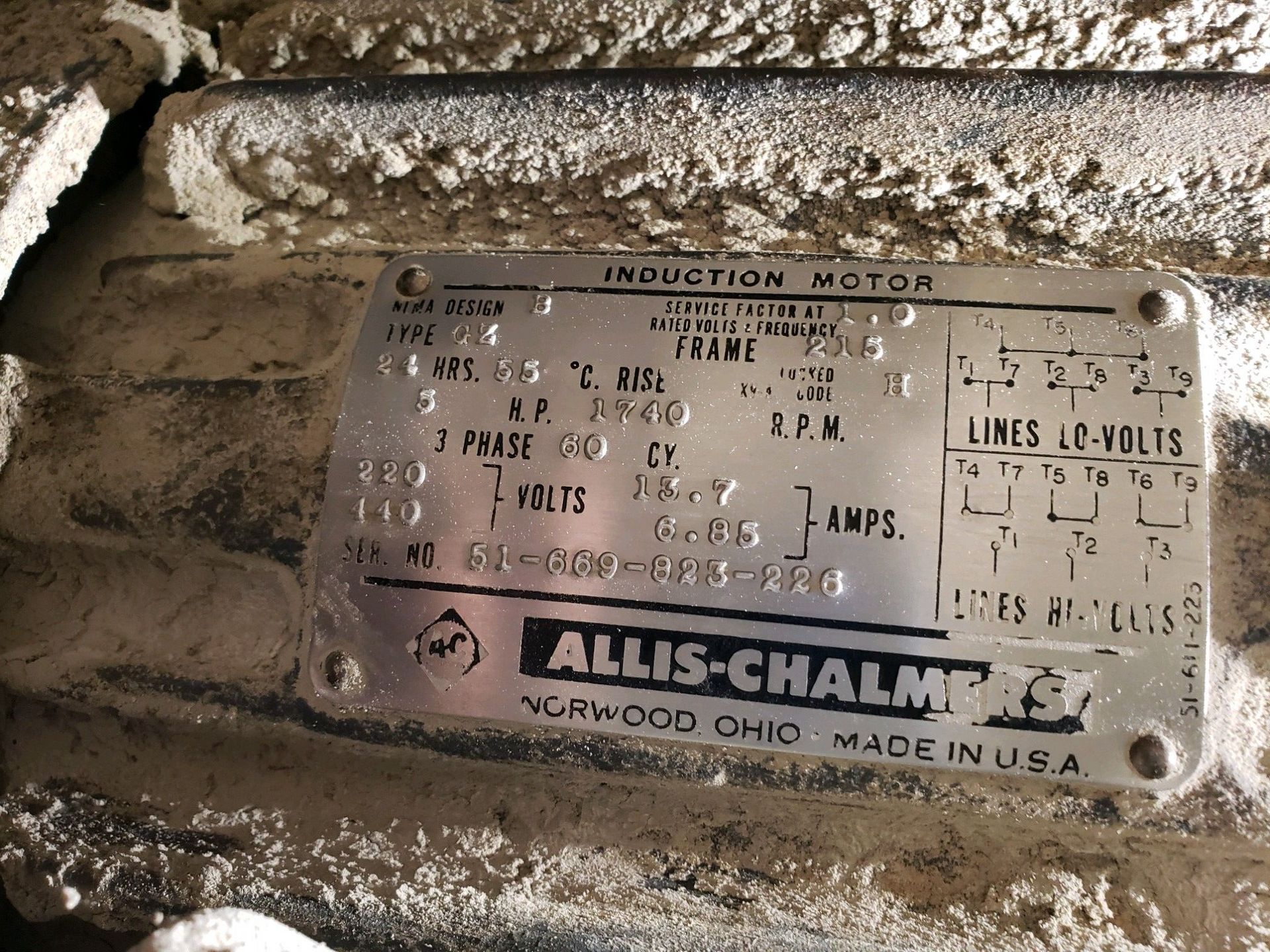 A label for an induction motor made in the usa