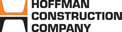 The hoffman construction company logo is black and orange on a white background.