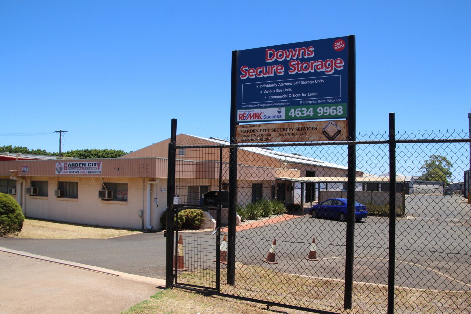 Electronic front gate is open from 6am-6pm. Tenants have a swipe access card.