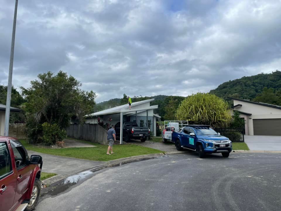 Roof Cleaning With High Pressure Cleaner With Pick Up Vehicle Service — Aqua Teck In Douglas Shire, QLD