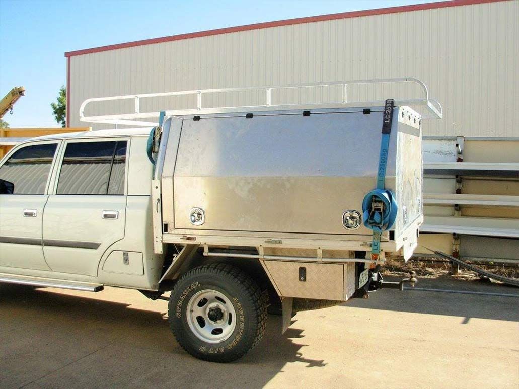A White Truck With a Canopy on Top of It — Sun City Sheetmetal In Cairns, QLD