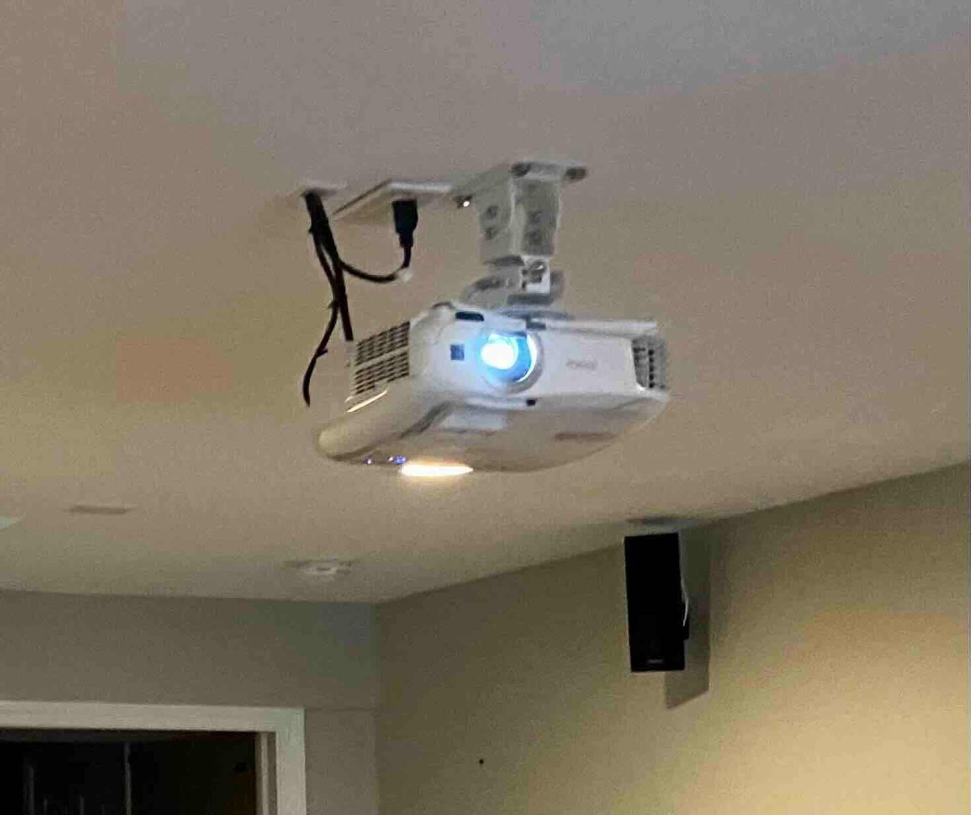 Newly installed projector for a complete home theater experience