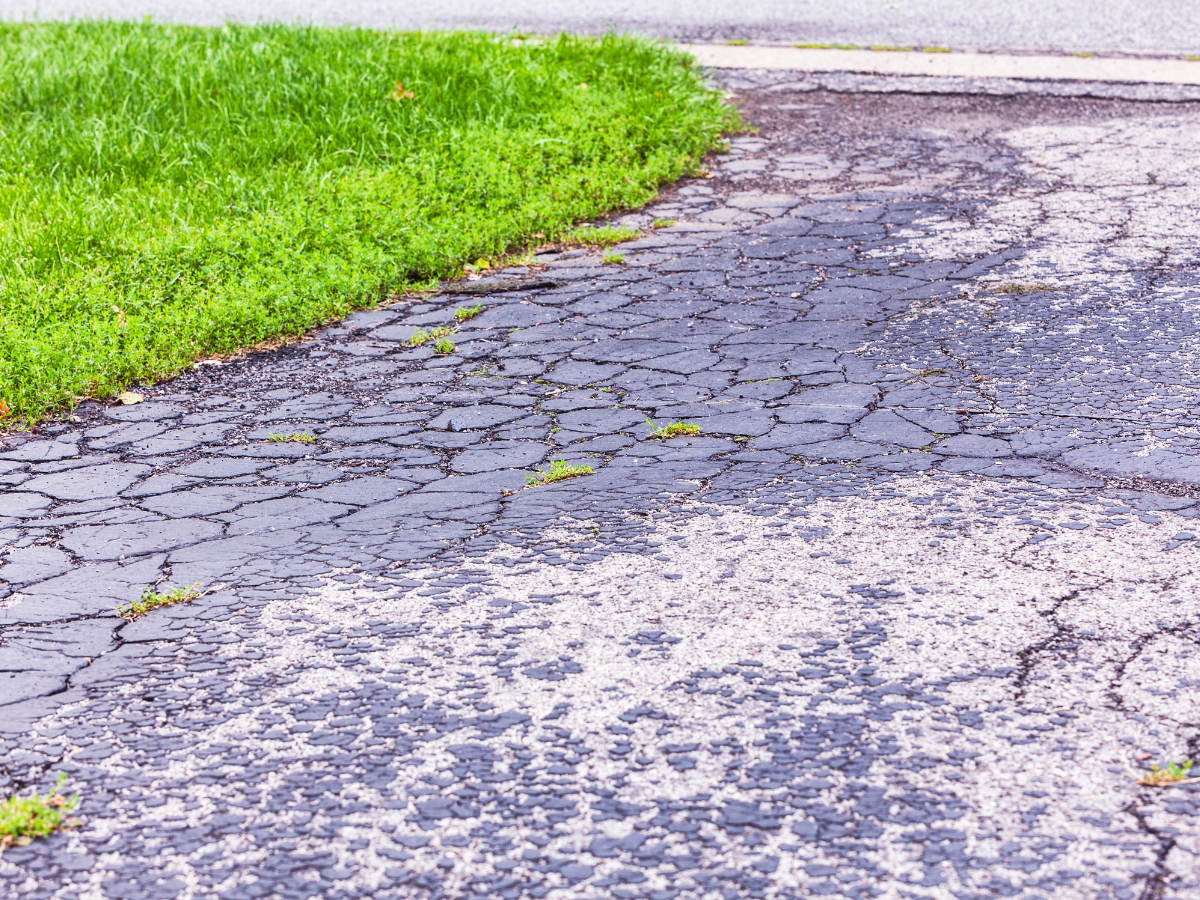Cracked driveway Cracked driveway