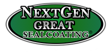 A green and black logo for nextgen great sealcoating