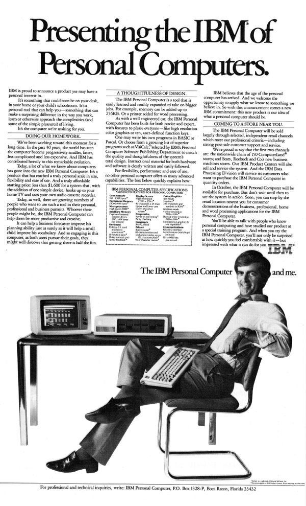 PRESENTATION DE L'IBM PC 1985