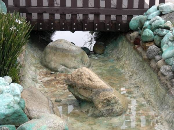 water feature before treatment