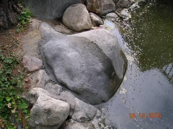 cracked rock after patchwork