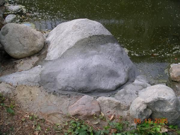 cracked rock after patchwork